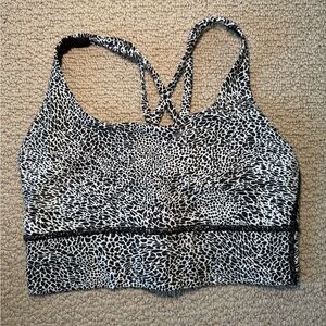 Lululemon Women's Black and White Patterned Sports Bra